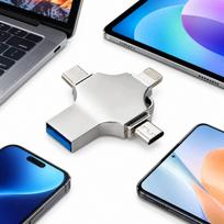 USB atmintinė 256GB, USB-A, USB-C, Micro USB, OTG, 4in1