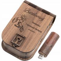 USB atmintinė su medine dėžute 64GB, USB 3.0, graviruota, Pirmosios komunijos rinkinys