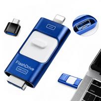 USB atmintinė 128GB, 4in1, USB 3.0, USB-C, Lightning, iOS telefonams