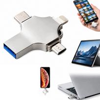 256GB USB atmintinė 4 viename, tinka iPhone, Android, Micro USB, Type-C, Windows, OTG