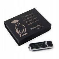 Odinė USB atmintinė 128GB su magnetine dėžute ir graviravimu Mokytojui