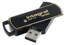 USB atmintinė Integral SECURE360, 16GB, USB 3.0, juoda, AES 256-bit, SECURELOCK2