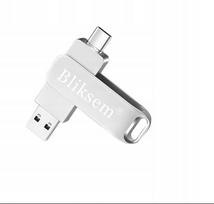 USB atmintinė Bliksem TYPE-C OTG, 64GB, USB 3.0, metalinė