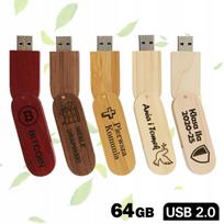 USB atmintinė 64GB, medinė, su dangteliu, graviruota, 5 dizainai