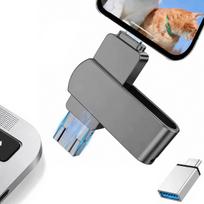 USB atmintinė 512GB, metalinė, USB-C, USB, Micro-USB, iOS