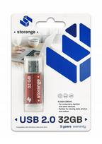 USB atmintukas STORANGE 32GB, USB 2.0, rudas