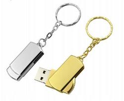 USB atmintukas raktų pakabuko formos, 4GB, auksinis arba sidabrinis