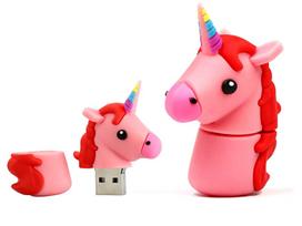 USB atmintukas 32GB, rožinis su vienaragiu