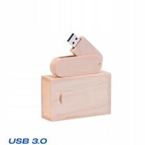 USB atmintukas 64GB USB 3.0, graviruotas, klevo medienos