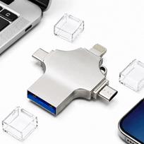 USB atmintinė 256GB, 4in1, USB-C ir Micro USB, telefonams ir kompiuteriams
