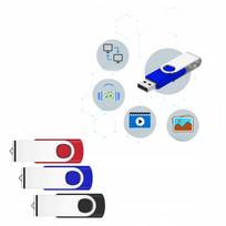 USB atmintinė Fesaymi 64GB, USB 2.0, su pasukamu dangteliu, rinkinys 3 vnt., su virvele