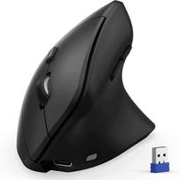 Belaidė vertikali pelė TECKNET TK-MS066, Bluetooth, 2.4G, USB-C, 4800 DPI, juoda