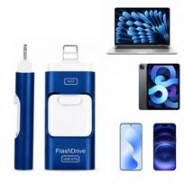 USB atmintinė 128GB, 4-i-1, su Lightning, USB-C ir USB jungtimis, suderinama su iPhone, Android, PC, Mac