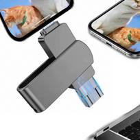 USB atmintinė 512GB, 3.0, metalinė, 4in1, iPhone, iPad, Android