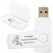 USB atmintinė 4GB, USB 2.0, su graviruota Pirmosios komunijos dėžute