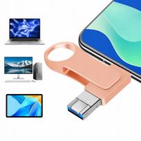 USB atmintinė 512GB, 4 jungtys: USB-C, Lightning, Micro-USB, OTG adapteris