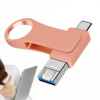 USB atmintinė 3-in-1, 512GB, rožinė
