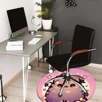 1pc Pusheen Cat Round carpet, Made of Polyester,Perfect for Decorating Office Chairs, Living Rooms 100cm gray