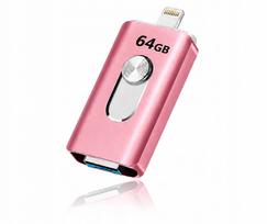 USB atmintinė 64GB, USB 3.0, Lightning, Micro USB, OTG, 3-in-1, skirta iPhone, iPad, Android