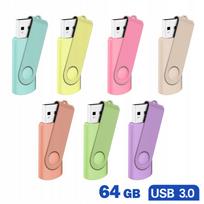 USB atmintinė 64GB 3.0 TWISTER, 7 pastelinių spalvų