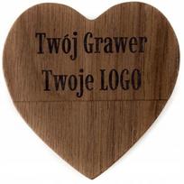 Medinė USB atmintinė ENGRAVING HEART 16GB, su graviravimu