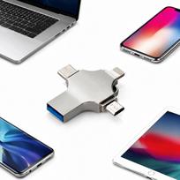 USB atmintinė 256GB, USB-C ir Micro USB jungtys, OTG, 4in1