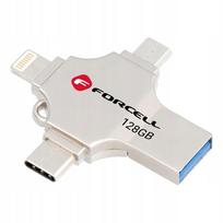 USB atmintinė 128GB FORCELL F-DATA, USB 3.2 Gen 1, USB-A, USB-C, Lightning, Micro USB