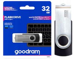 Metalinė USB atmintinė GOODRAM TWISTER 32GB, USB 3.2, juoda, dovanai