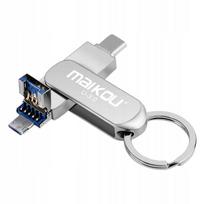 USB atmintinė 32GB, USB 3.0, 3 viename, OTG