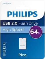 USB atmintinė Philips 64GB PICO, violetinė