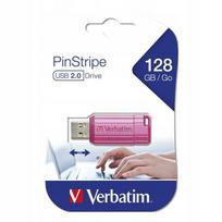 USB atmintukas Verbatim StoreNGo PinStripe, 128GB, rožinis, USB 2.0