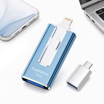 Atmintukas 256GB 4in1 USB 3.0, USB-C, Lightning, mėlynas