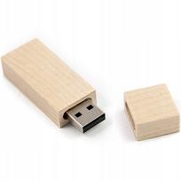 USB atmintinė 16GB, medinė, siaura, Maple, USB 2.0
