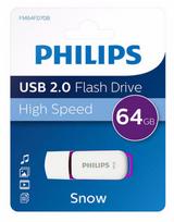 USB atmintinė Philips FM64FD70B, 64GB, USB 2.0, balta, 10 vnt.