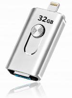 USB atmintukas 32GB, metalinis, USB 3.0, Lightning, Micro USB