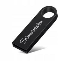 USB atmintinė 128GB, USB 2.0, atspari vandeniui, juoda, 39 mm