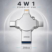Atmintukas veorkide 256GB, 4-in-1, Lightning, USB-C, Micro USB, suderinamas su iPhone ir iPad