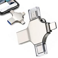 USB atmintinė OTG 256GB, 4 jungtys: USB, USB-C, Lightning, MicroUSB