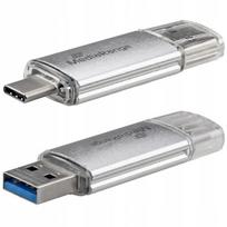 Atmintukas 128GB USB-C ir USB, OTG, aliuminis