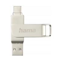 USB atmintinė Hama C-Rotate Pro 256GB, USB 3.0/3.1 Type-C, sidabrinė
