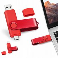 USB atmintukas 512GB, USB 2.0, USB-A ir USB-C, 30MB/s