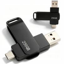 USB atmintinė 256GB, USB-C 3.0, juoda