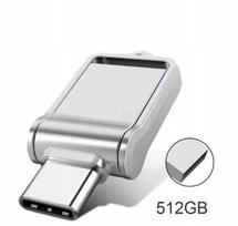 USB atmintinė 512GB, USB-C 3.0, sidabrinė
