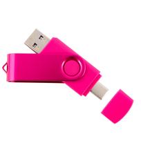 USB atmintinė 256GB, USB 3.0/3.2, USB-C, TWISTER, rožinė