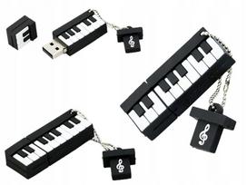 USB atmintinė 32GB, pianino klaviatūros dizainas, su raktų pakabuku