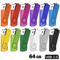 USB atmintinė 64GB TWISTER, 25 spalvų
