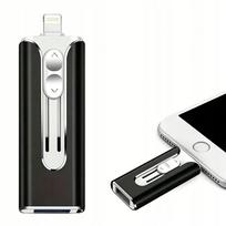 USB atmintukas 128GB, USB 3.0, Micro-USB, Lightning, USB-C, juodas