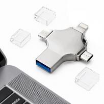 USB atmintinė 4-in-1, 256GB, USB-A, USB-C, Micro USB, OTG, išmaniajam telefonui