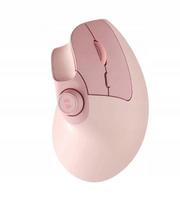Ergonominė belaidė vertikali pelė su ratuku, rožinė