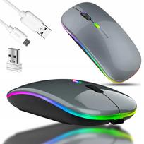 Belaidė „Bluetooth“ ir USB pelė, 2,4 GHz, pilka, įkraunama